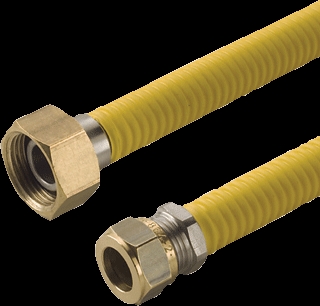 Gasslang buigbaar RVS 3/4"wartelx15mm 200mm (Raminex)